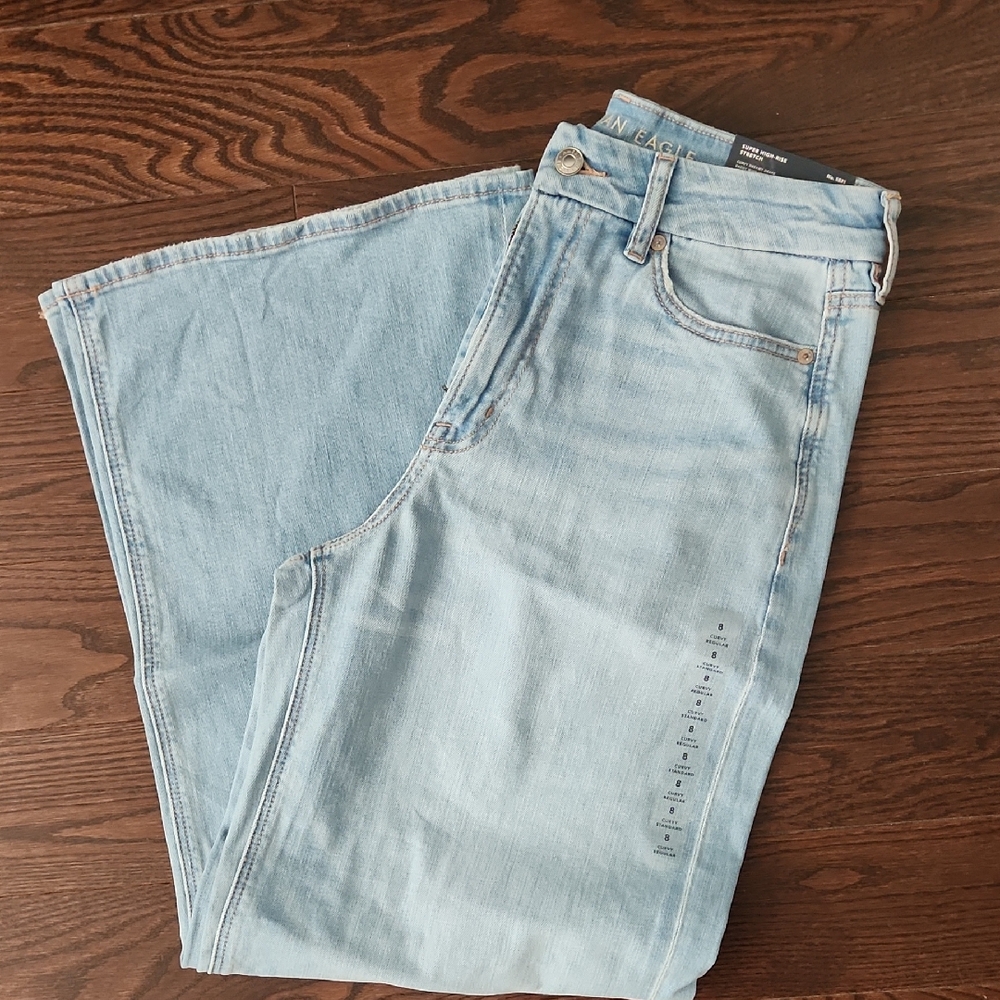 NWT American Eagle Curvy Wide Leg Jeans Size 8 Regular